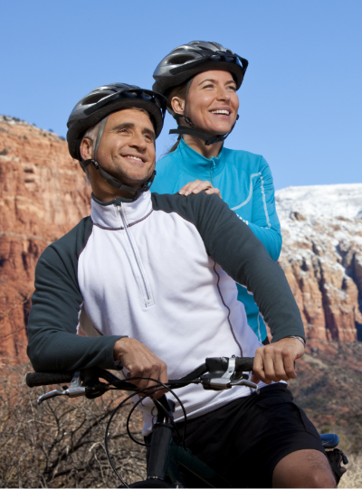 Happy Couple with Mountain Bike